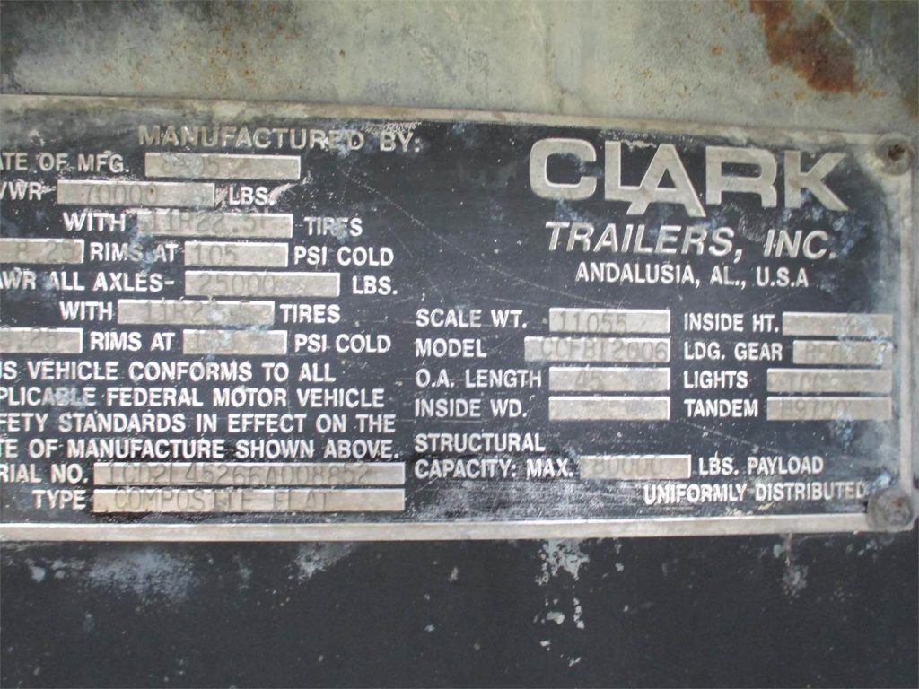 2006 Clark 45X96 COMBO FLATBED WITH MOFFETT KIT