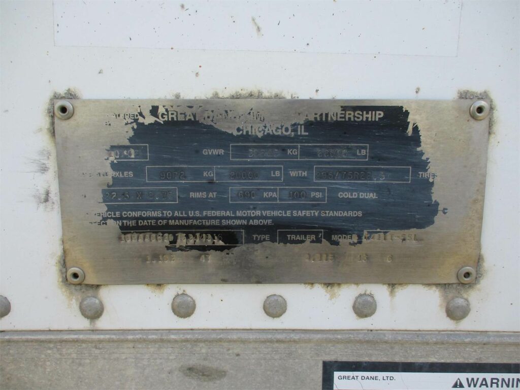 2007 Great Dane 53X102 ROLL UP DOOR SPRING RIDE