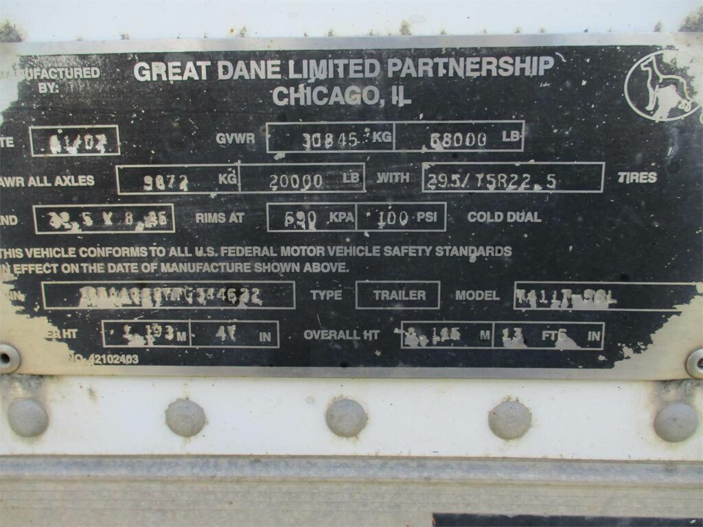 2007 Great Dane 53X102 ROLL UP DOOR SPRING RIDE