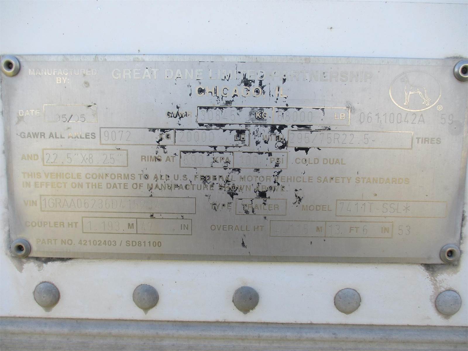 2006 Great Dane 53X102 ROLL UP DOOR SPRING RIDE HandshakeFleet