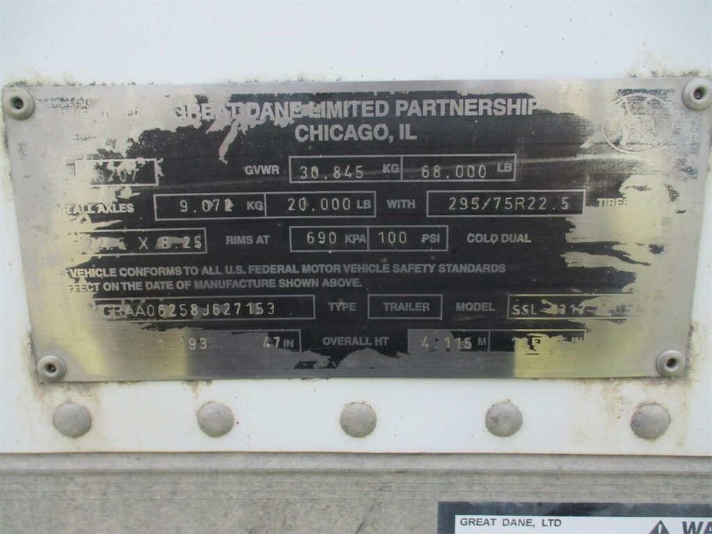 2008 Great Dane 53X102 SPRING RIDE ROLL UP DOOR