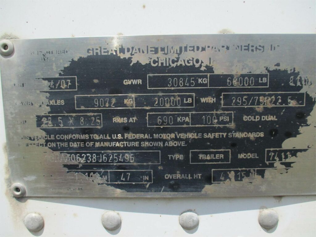 2008 Great Dane 53X102 SPRING RIDE ROLL UP DOOR
