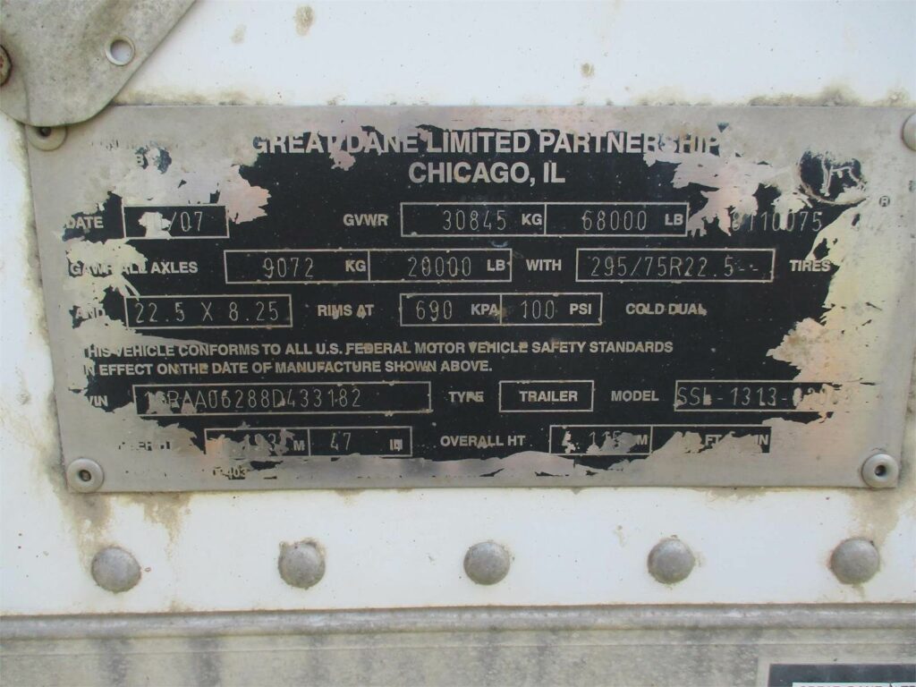 2008 Great Dane 53X102 SPRING RIDE ROLL UP DOOR
