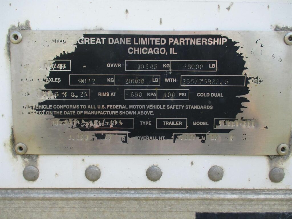 2008 Great Dane 53X102 SPRING RIDE ROLL UP DOOR