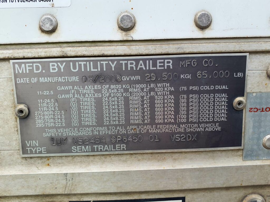 2009 UTILITY 45 ft Dry Van Trailer – Roll up Door, Air Ride, Liftgate