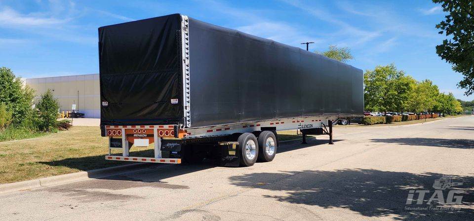 2014 Benson 53ft Conestoga Flatbed Trailer – All Aluminum, Aluminum Floor, Rear Sliding Axle, Conestoga Kit