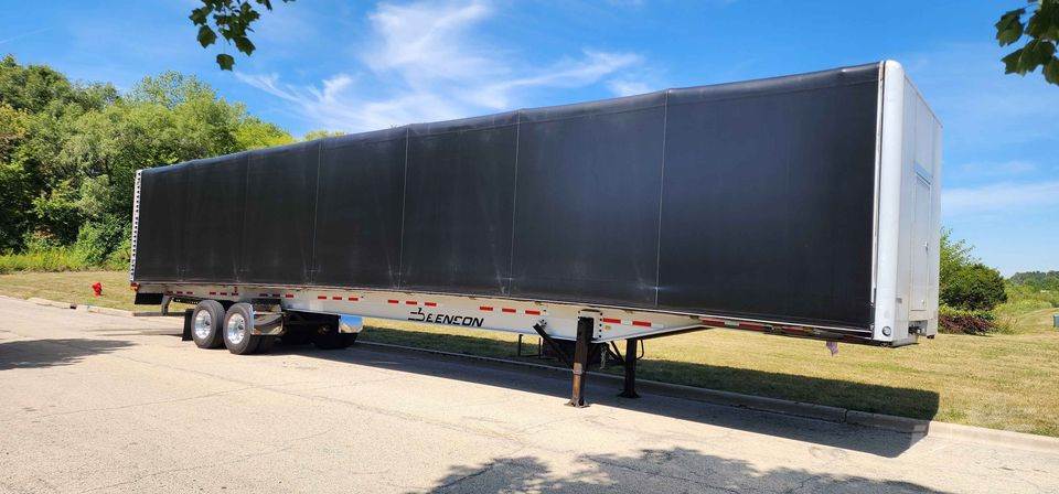 2014 Benson 53ft Conestoga Flatbed Trailer – All Aluminum, Aluminum Floor, Rear Sliding Axle, Conestoga Kit