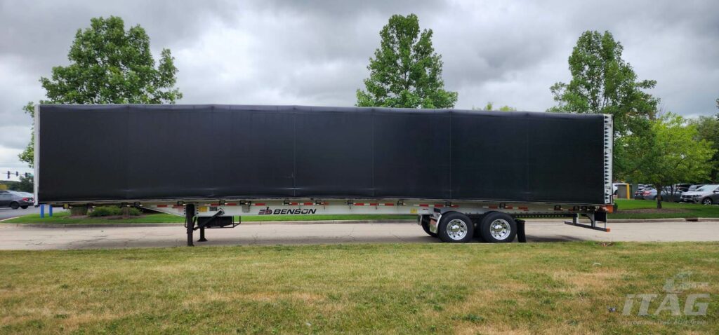 2014 Benson 53ft Conestoga Flatbed Trailer – All Aluminum, Aluminum Floor, Rear Sliding Axle, Conestoga Kit