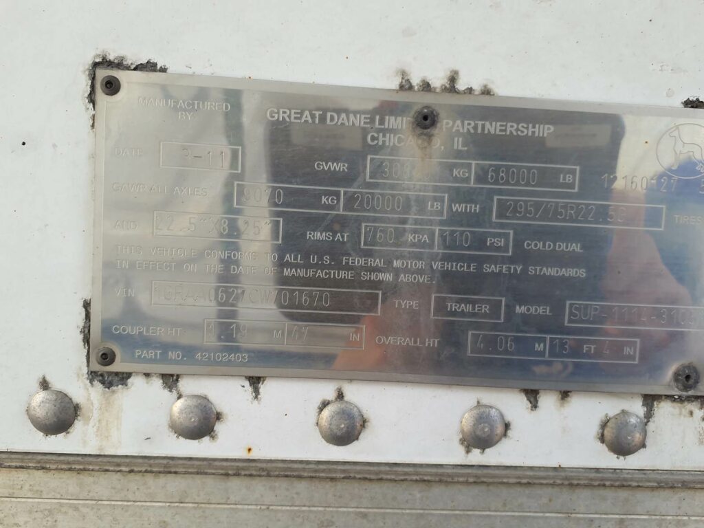 2012 Great Dane 700 53/102/160 Reefer Trailer