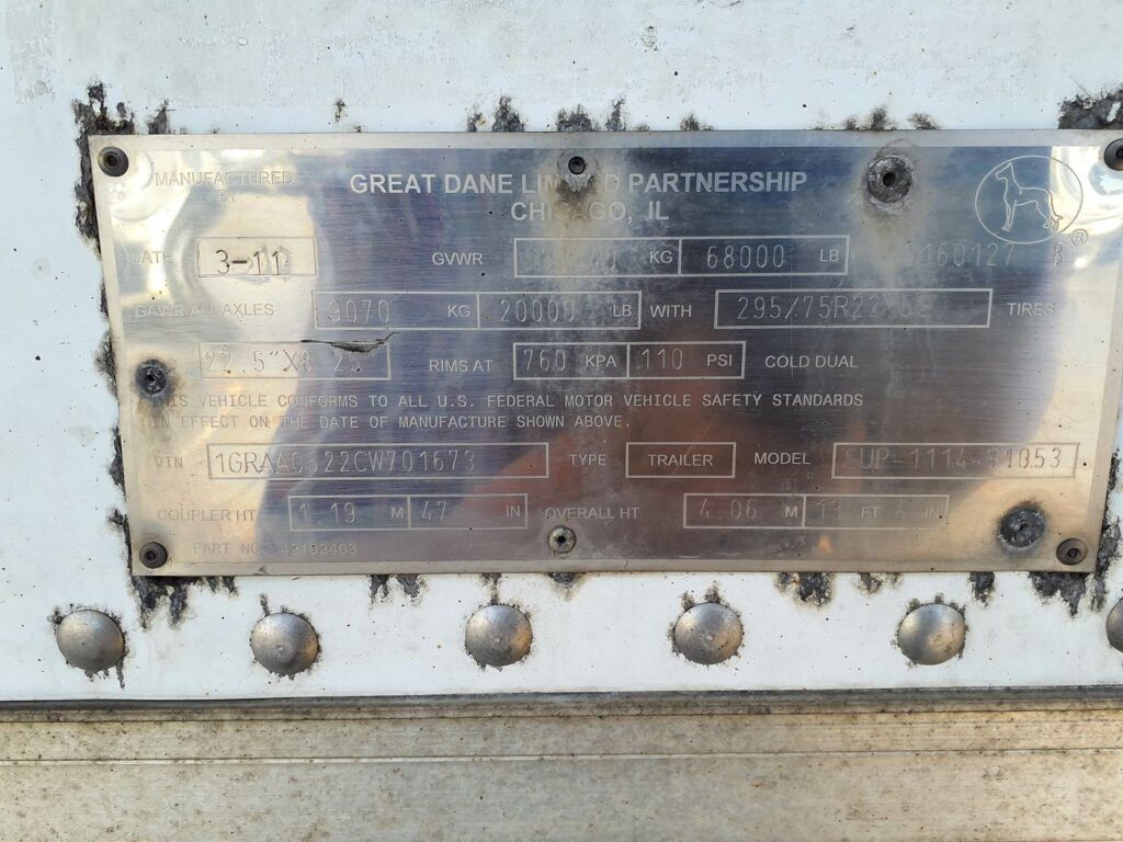 2012 Great Dane 700 53/102/160 Reefer Trailer