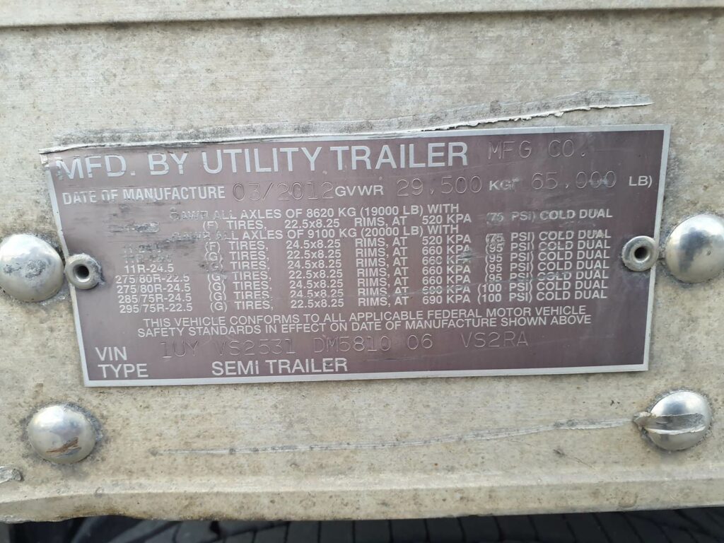 2013 UTILITY 53 ft Reefer Trailer – Swing Door, Carrier