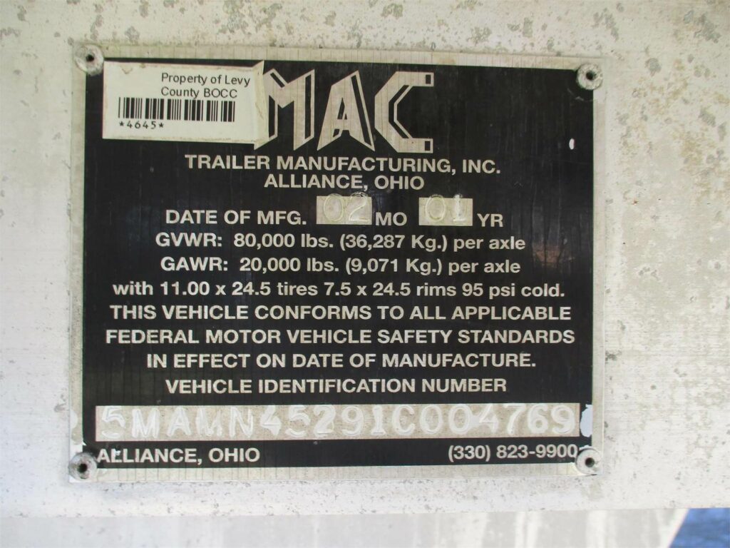 2001 MAC Trailer 45X96X98 WALKING FLOOR