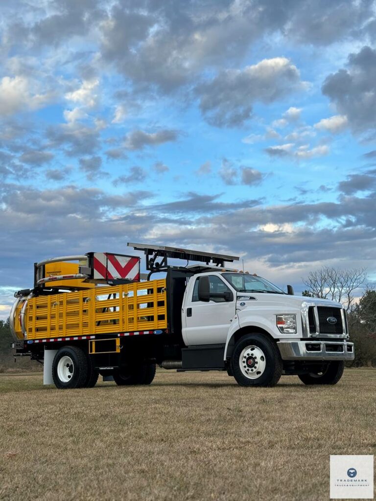 2024 Ford F-750 Scorpion II TMA Truck – V8 Gas – Automatic – 25 Light LED Arrow Board – Manbaskets – Stake Rails