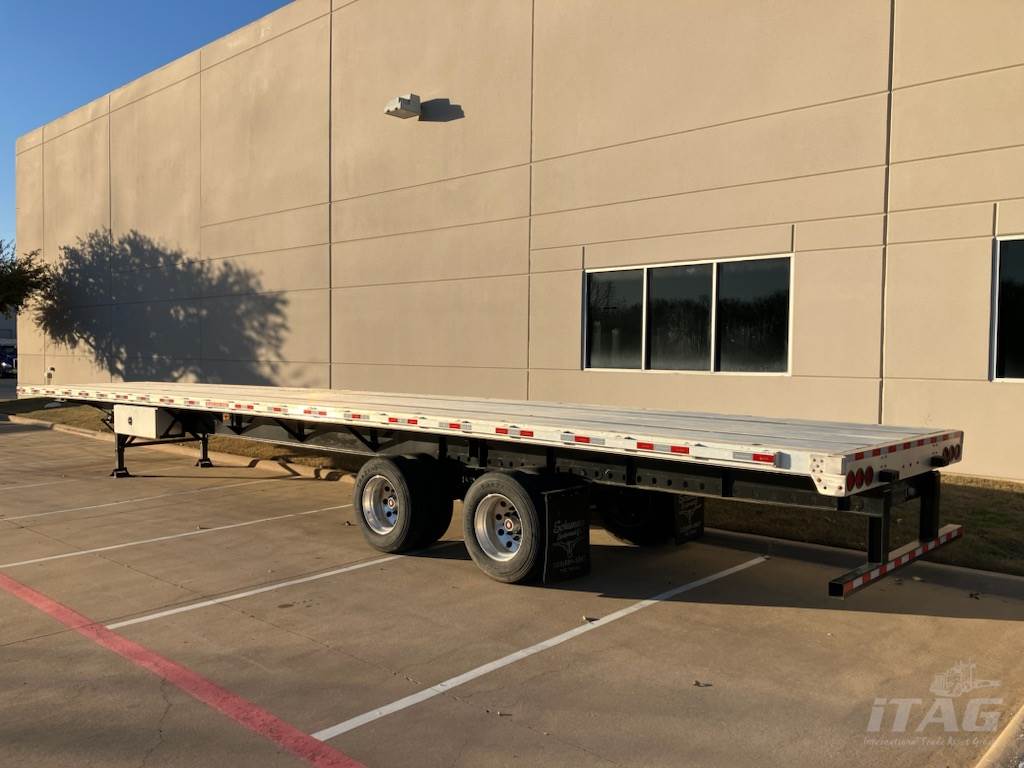 2023 Brazos 53ft Flatbed Trailer – Combo, Aluminum Floor, Rear Sliding Axle, Toolbox, Coil Package