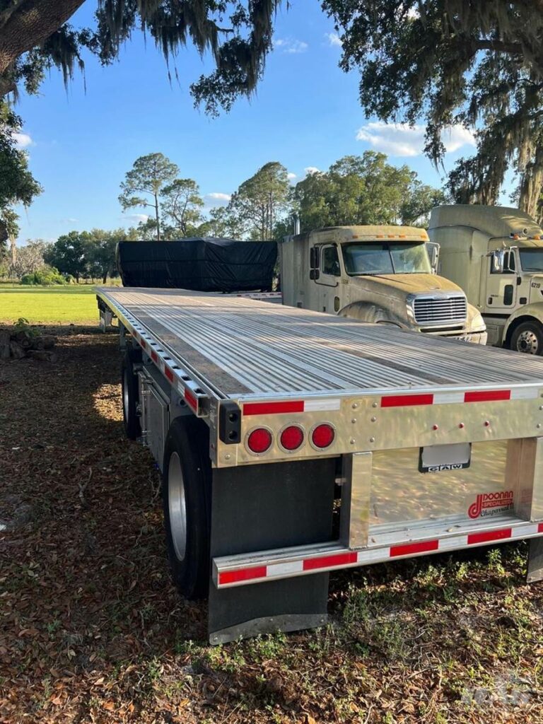 2023 Doonan 48ft Flatbed Trailer – All Aluminum, Aluminum Floor, Spread Axles, Toolboxes, Load Scale, Tire Racks