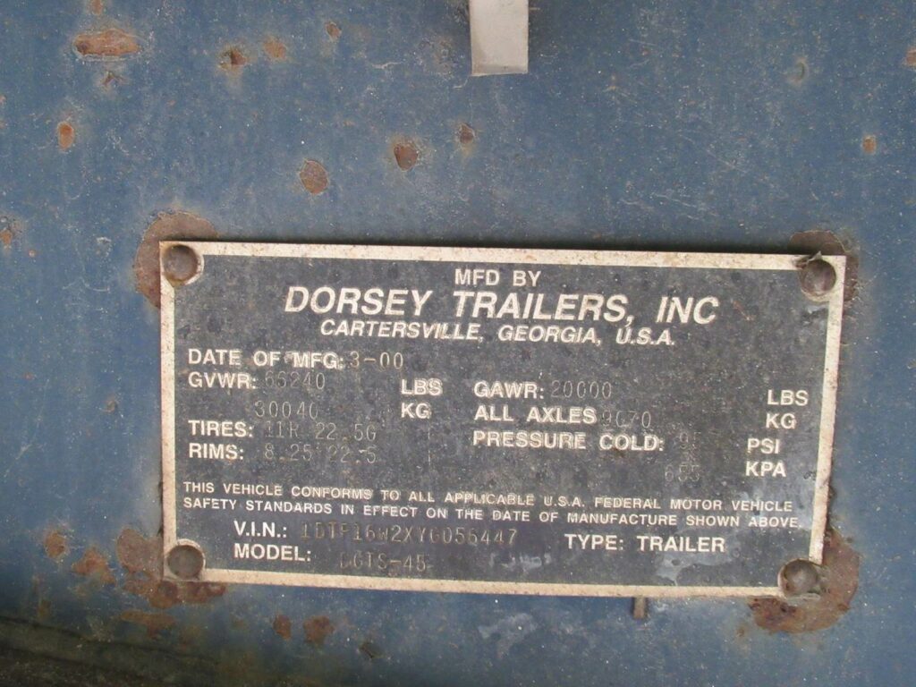 2000 Dorsey DGTS45 Flatbed Trailer