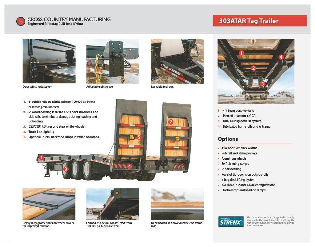 2025 Cross Country 303ATAR Tag Trailer