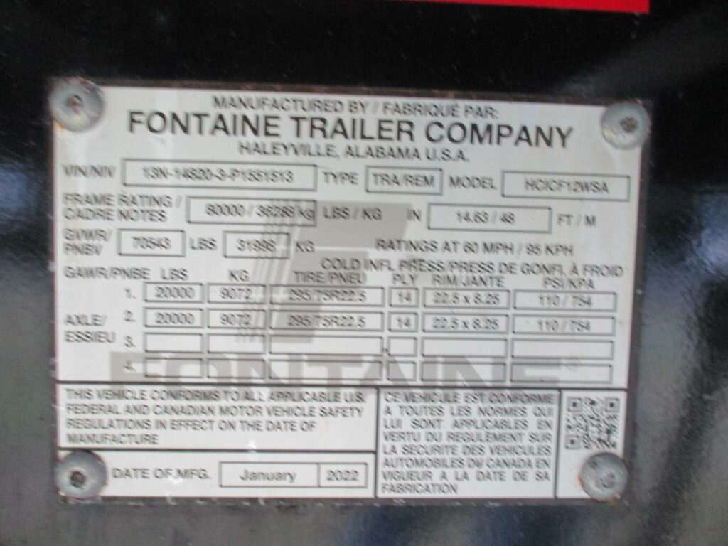 2023 Fontaine 48X102 SPREAD AXLE COMBO FLATBED