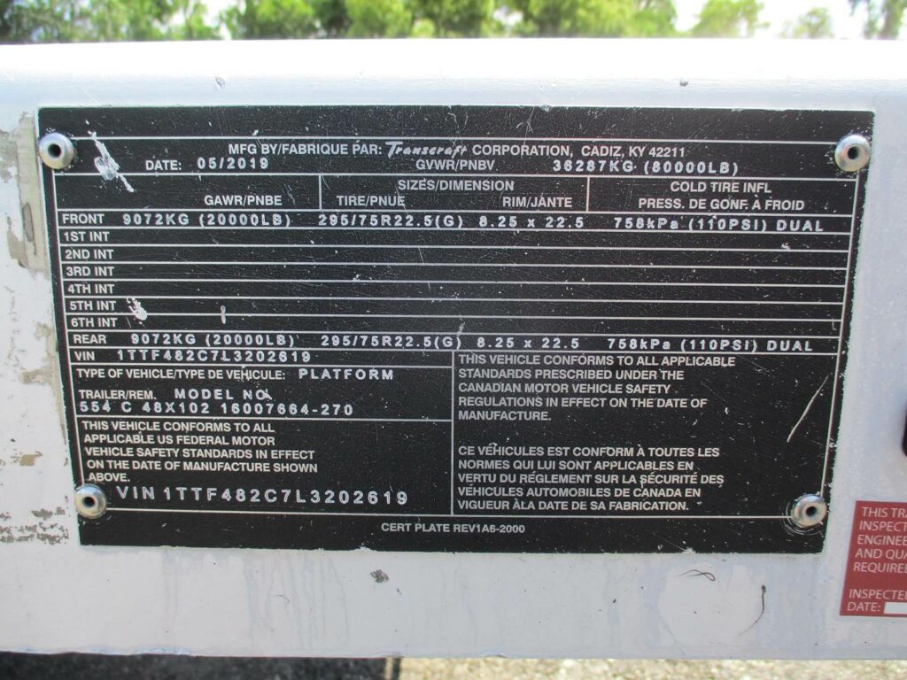 2020 Transcraft 48X120 SPREAD AXLE COMBINATIONFLATBED