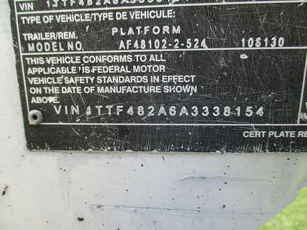 2010 Benson 48X102 ALUMINUM SPREAD AXLE FLAYBED