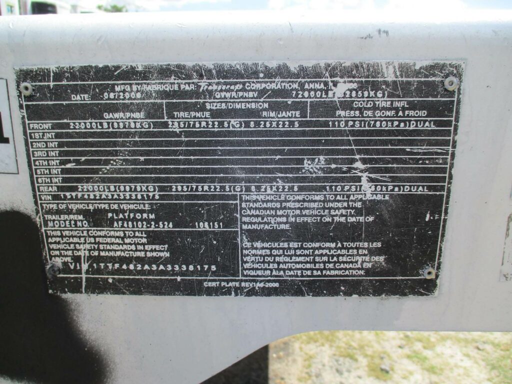 2010 Benson 48X102 SPREAD AXLE ALUMINUM FLATBED