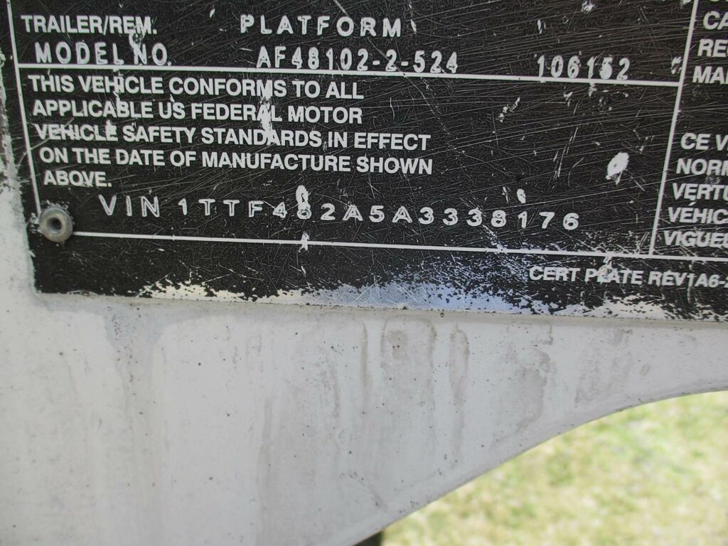 2010 Benson 48X102 SPREAD AXLE ALUMINUM FLATBED