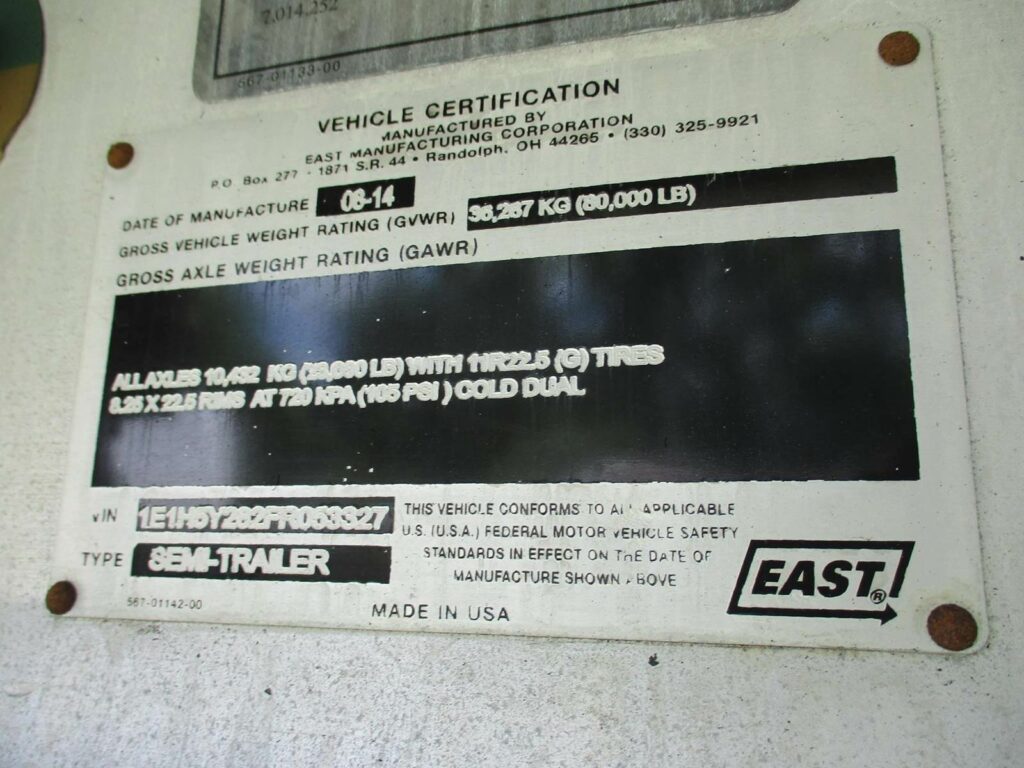 2015 East 48X102 ALUMINUM FLATBED WITH LIFT AXLE