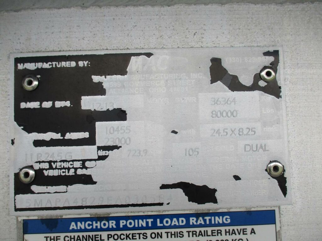 2014 MAC Trailer 48X102 ALUMINUM FLATBED WITH LIFT AXLE