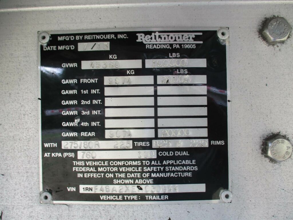 2014 Reitnouer 48X102 ALUMINUM SPREAD AXLE BIG BUBBA