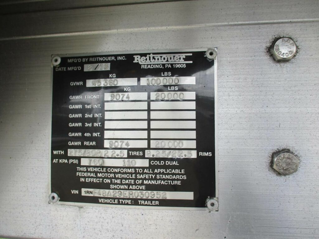 2014 Reitnouer 48X102 ALUMINUM SPREAD AXLE BIG BUBBA