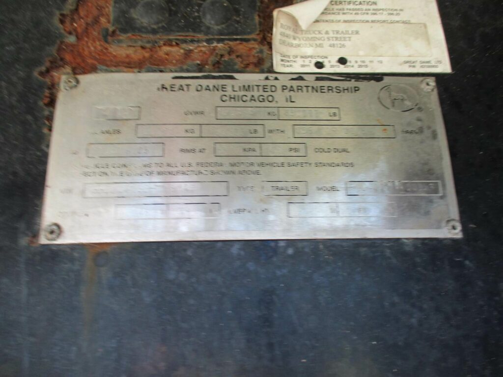 2013 Great Dane 53X102 REAR SLIDING AXLE