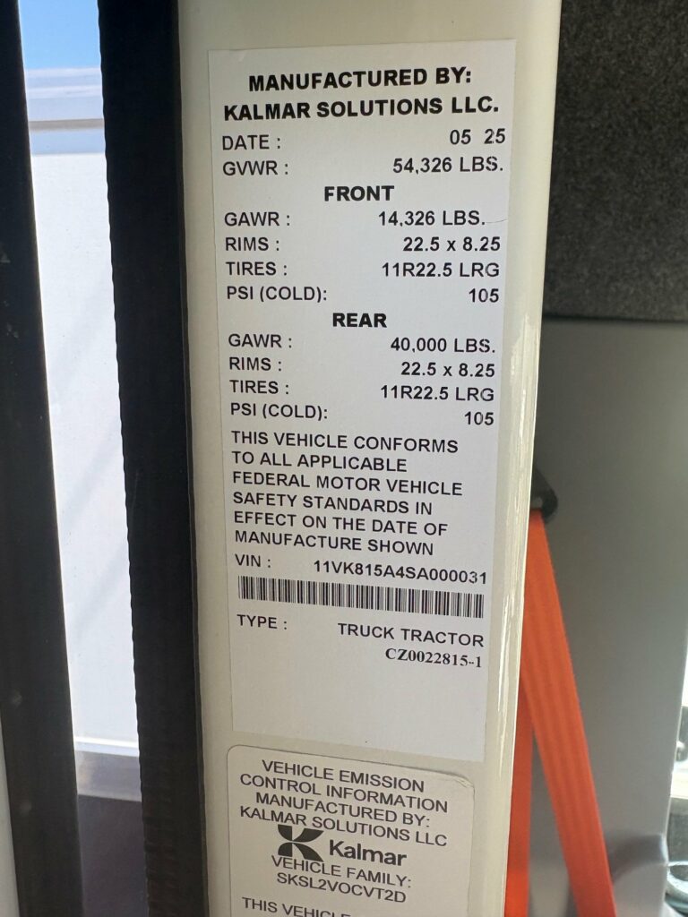 2025 KALMAR T2 6X4 DOT/EPA